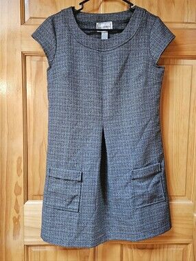 Vintage Karin Stevens Tweed Grey Shift Dress Mod